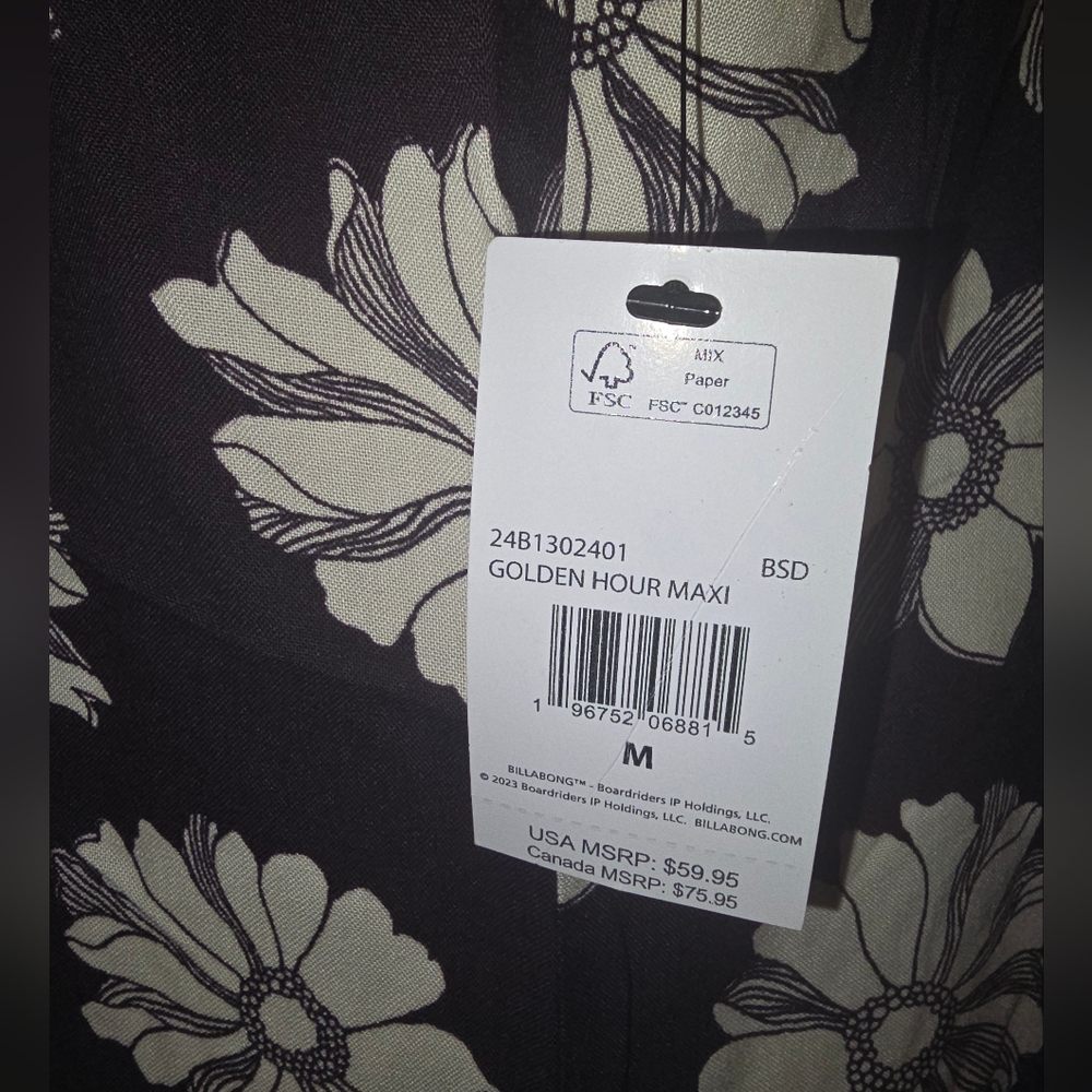 Billabong Black and White Floral Maxi Dress - Picture 5 of 8